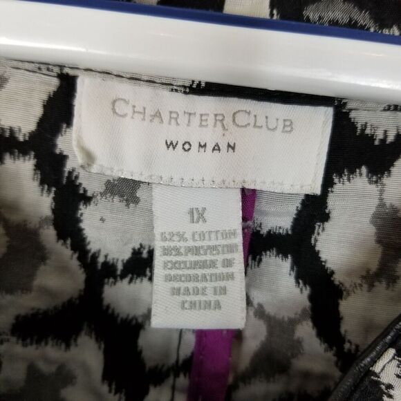 Charter Club Blazer Women Jacket Size 1X Animal Print Cheetah Buttons Career - Picture 3 of 4